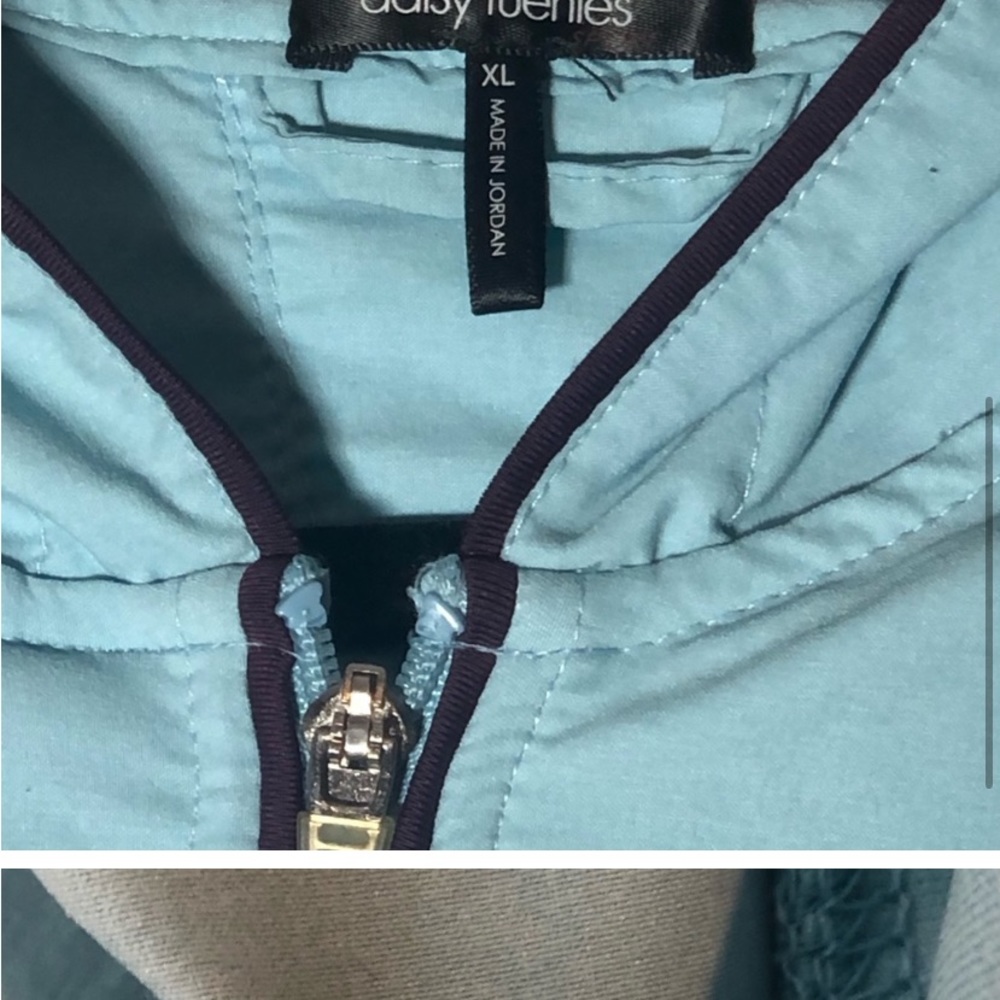 Daisy Fuentes Kinetics Full Zip Hooded Jacket Blue White Size XL NWT - Picture 5 of 8